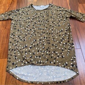 LulaRoe Irma Top Tunic Womens XS Multicolor Round Neck Short Sleeve